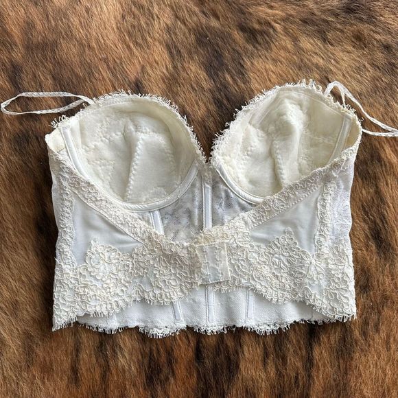 Neiman Marcus Vintage Lace Pearl Sequin Corset Bustier - Picture 6 of 11